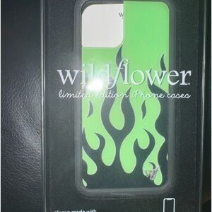 iPhone 12 mini green flames wildflower case